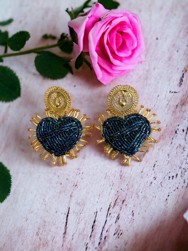 Corazon Azul Filigrana earrings