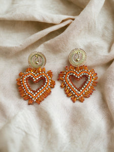 Corazón Naranja Filigrana earrings