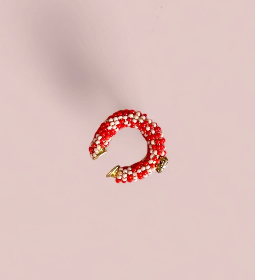 Mara ear cuff (pink/red)