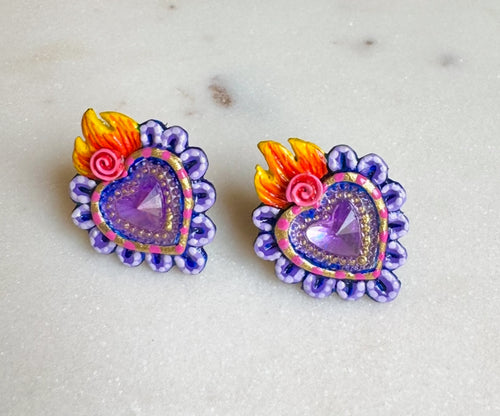 Corazón Flama studs