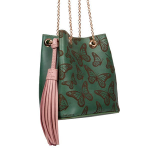Mariposas Menta bucket bag