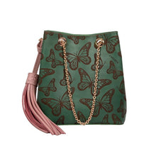 Mariposas Menta bucket bag
