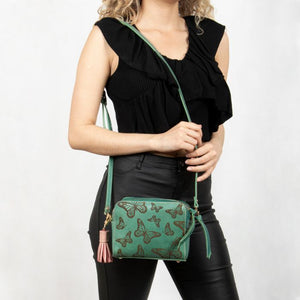 Mariposas Menta crossbody