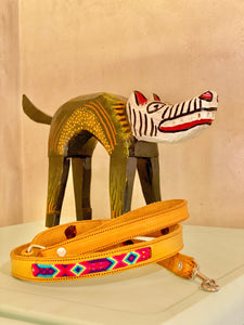 Artisan handwoven leather leash