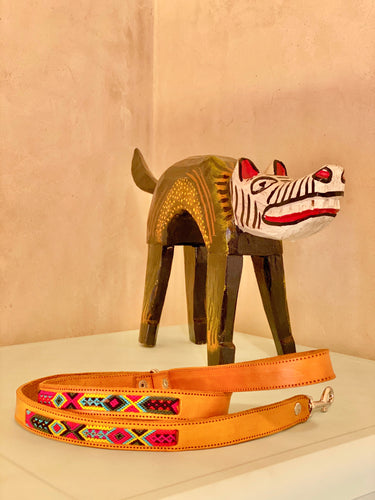 Artisan handwoven leather leash