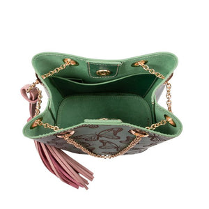 Mariposas Menta bucket bag